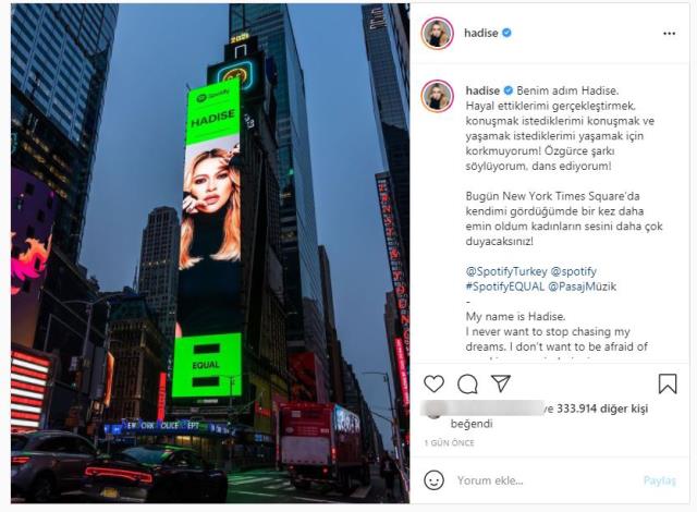 Hadise, New York Times fotoğrafını paylaştı: Kadınların sesini daha çok duyacaksınız