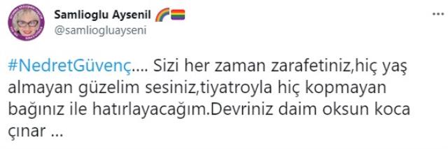 Türk tiyatrosunun efsane oyuncusu Nedret Güvenç hayatını kaybetti