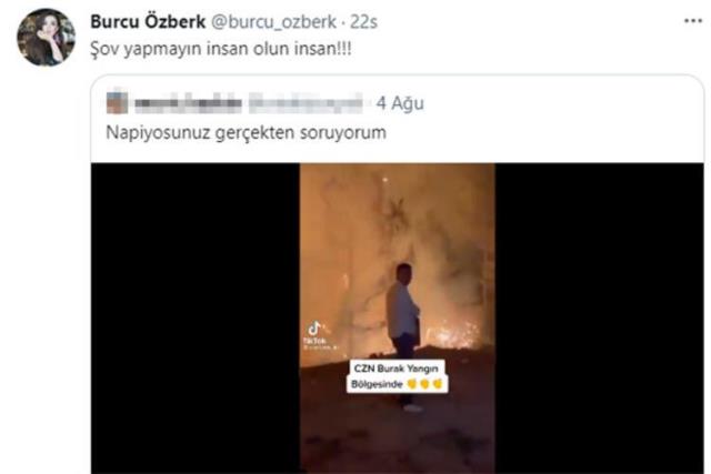 CZN Burak'a bir tepki de Burcu Özberk'ten: Şov yapmayın, insan olun insan