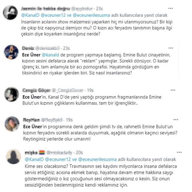 Ece Üner ile Susma programının fragmanında Emine Bulut'un kızının feryadının kullanılması tepki çekti