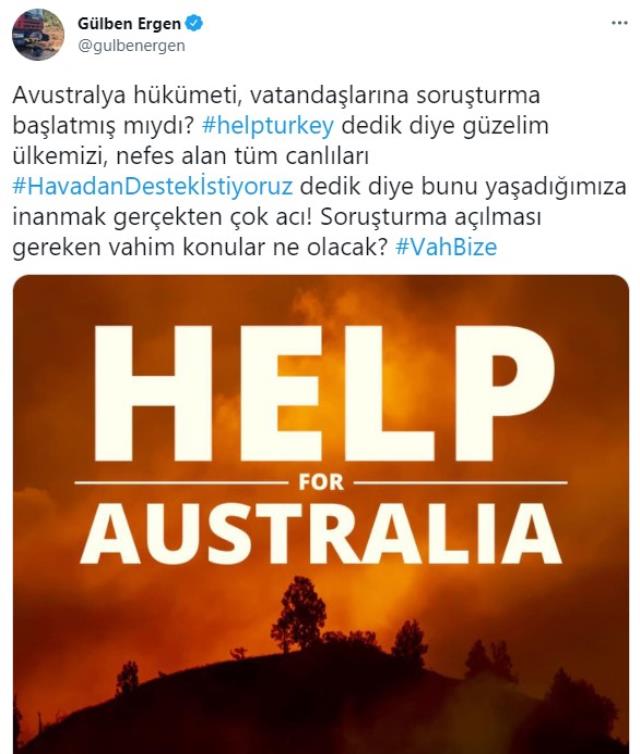 Gülben Ergen, 'Help Turkey' paylaşımları için soruşturma başlatılmasına tepki gösterdi