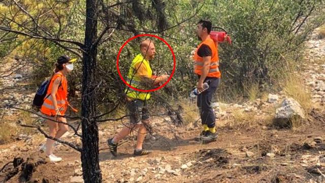 Oyuncu Furkan Kızılay, üç gün önce tatil yaptığı bölgeye bu sefer yangın söndürmeye geldi