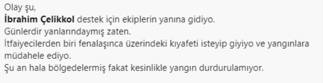 Oyuncu İbrahim Çelikkol termik santrale yaklaşan alevlerin içine hortumla daldı