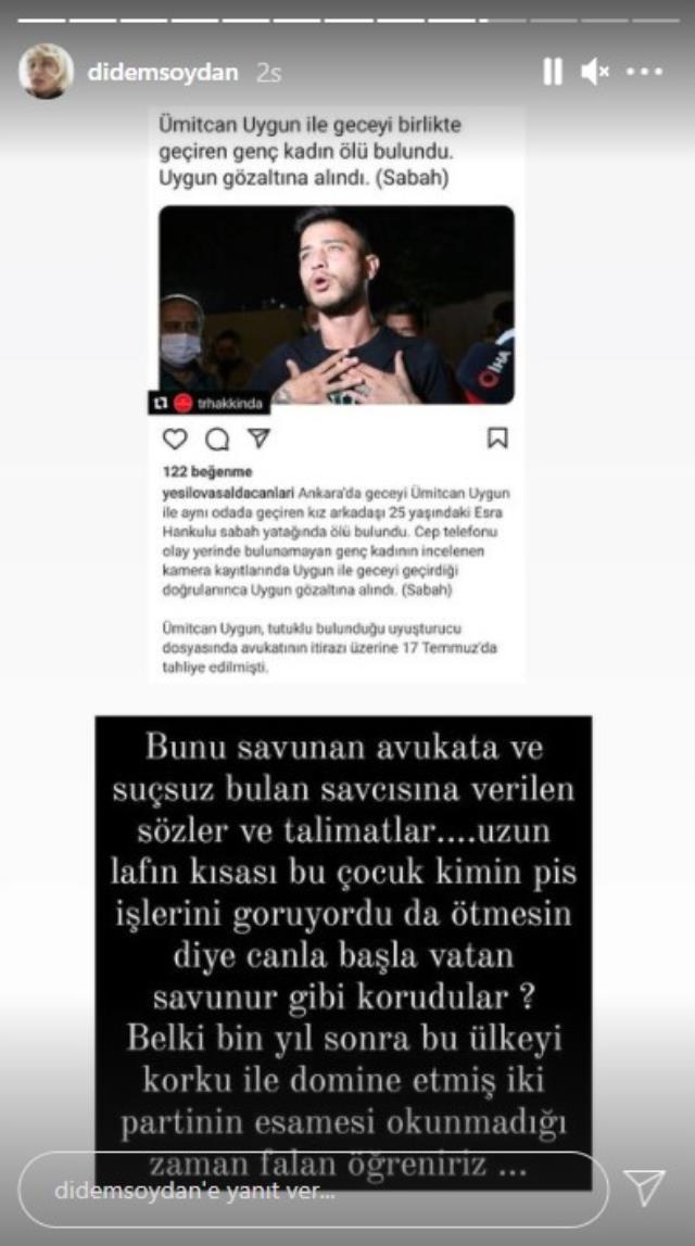 Ünlü isimler, ikinci kez kadın cinayeti iddiasıyla gözaltına alınan Ümitcan Uygun'a tepki gösterdi