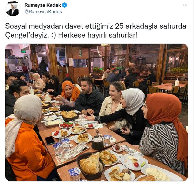 Jahrein, takipçileri ile sahur yapan AK Partili İstanbul Milletvekili Rümeysa Kadak'ı hedef aldı! İkili sosyal medyadan birbirine girdi