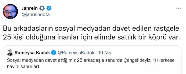 Jahrein, takipçileri ile sahur yapan AK Partili İstanbul Milletvekili Rümeysa Kadak'ı hedef aldı! İkili sosyal medyadan birbirine girdi