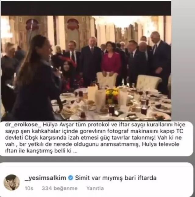 Yeşim Salkım'dan Cumhurbaşkanı Erdoğan'ın iftar davetine katılan Hülya Avşar'a sert yorum: Simit var mıymış?