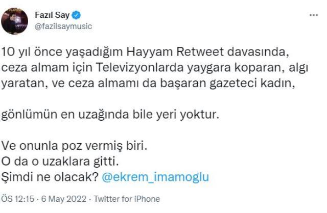 Ali Koç ile polemiğe giren İmamoğlu'na en sert tepki Fenerbahçeli Fazıl Say'dan geldi: Sen anca Rize vekili olursun