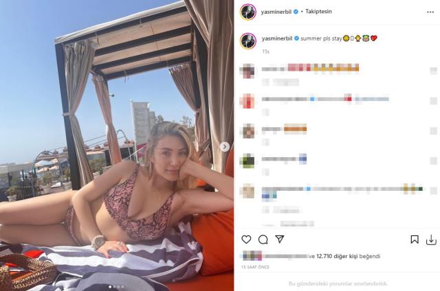Dubai'de tatil sezonunu açan Yasmin Erbil, peş peşe bikinili pozlarını paylaştı