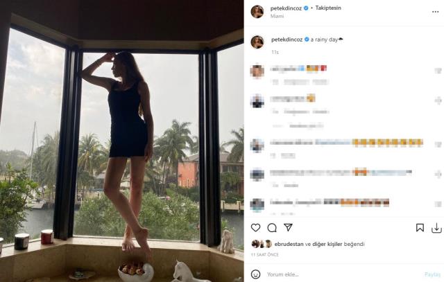 Miami'ye taşınan 41'lik Petek Dinçöz, süper mini elbiseli pozunu paylaştı