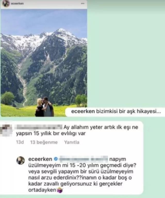 Şafak Mahmutyazıcıoğlu'yla fotoğrafını paylaşan Ece Erken, eski eşle ilgili yoruma sinirlendi: Zavallısınız