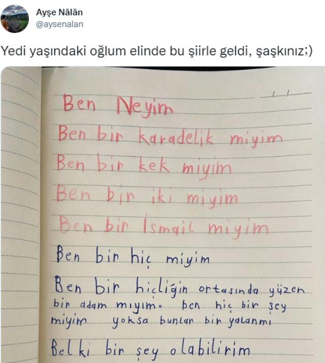 Şarkıcı Ufuk Beydemir, 7 yaşındaki çocuğun yazdığı şiiri besteledi Twitter'da yer yerinden oynadı