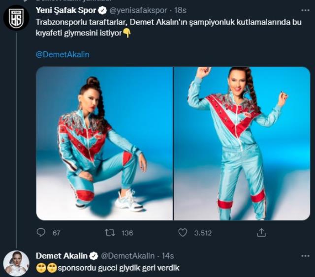 Trabzonspor'un şampiyonluk kutlamasında sahneye çıkacak olan Demet Akalın, taraftarın kıyafet isteğini geri çevirdi