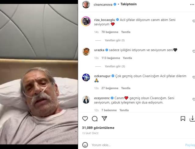 Hasta yatağından video paylaşan Civan Canova'dan kötü haber: Akciğerde kitle tespit edildi