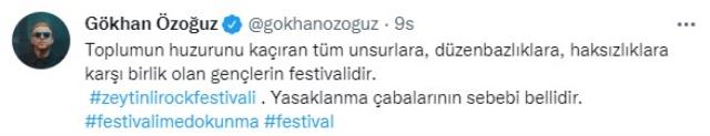Ünlü isimler, Zeytinli Rock Festivali'nin iptal edilmesine tepki gösterdi
