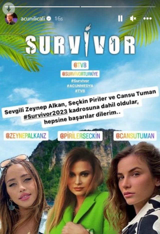 Cansu Tuman, Zeynep Alkan ve Seçkin Piriler, Survivor 2023'ün kadrosuna dahil oldu
