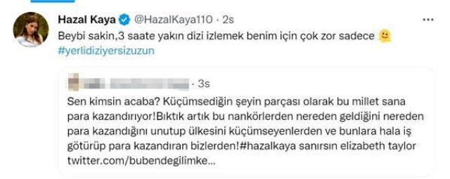 Hazal Kaya'dan Türk dizilerini izlemediği için kendisine 'Nankör' diyen takipçisine cevap