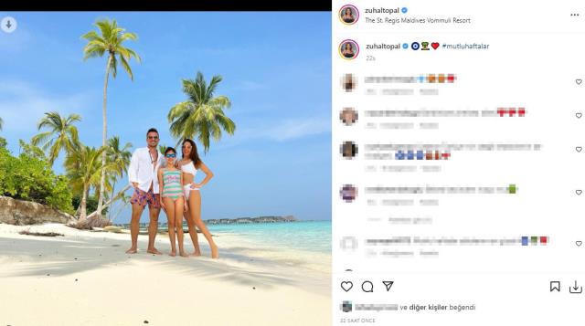 Maldivler'e tatile giden Zuhal Topal, bikinili pozlarını paylaştı