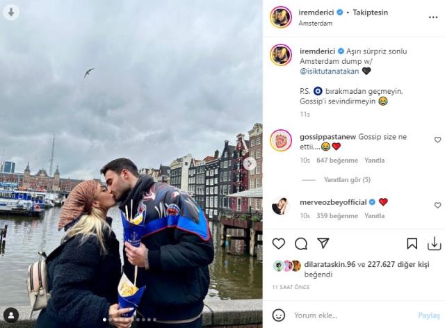 Sevgilisi Atakan Işıktutan ile Amsterdam'a giden İrem Derici, sarmaş dolaş pozlarını paylaştı