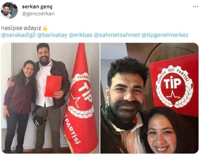 Oyuncu Serkan Genç, Türkiye İşçi Partisi'nden milletvekili aday adaylığına başvurdu