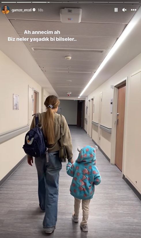 3 yaşındaki kızı kanser tedavisi gören Gamze Erçel hastane videosunu paylaştı: Ah anneciğim neler yaşadık bir bilseler