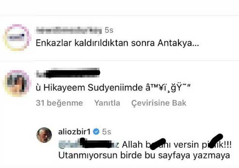 Ali Özbir, deprem paylaşımına 'sütyen' yorumu yapan kadına tepki gösterdi: Allah belanı versin pislik
