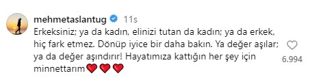 Arzum Onan ile boşanacakları konuşulan Mehmet Aslantuğ'dan ilk yorum: Her şey için minnettarım