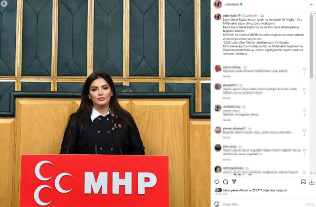 Oyuncu Özlem Balcı, MHP Muğla 1'inci sıra milletvekili adayı gösterildi