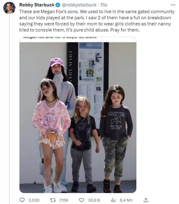 Oğullarını kız kıyafeti giymek için zorluyor mu? Megan Fox'un komşusundan ortalığı karıştıracak sözler