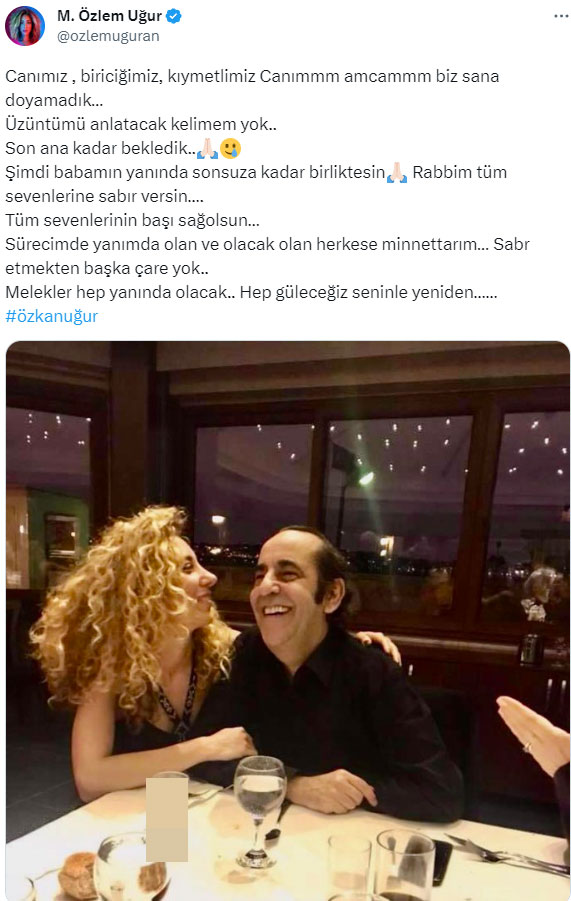 Özkan Uğur'un yeğeninden veda paylaşımı! Her kelimesi yürek sızlattı