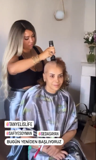Pankreas kanseri tedavisi gören Tanyeli, saçlarını kazıttı