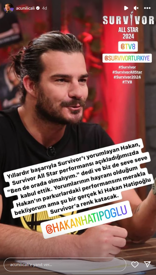 Survivor All Star'ınson yarışmacısı Hakan Hatipoğlu oldu