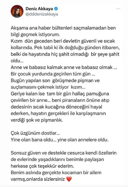 Deniz Akkaya 'Yine olan bana oldu' deyip devlet korumasına alınan kızının durumunu anlattı