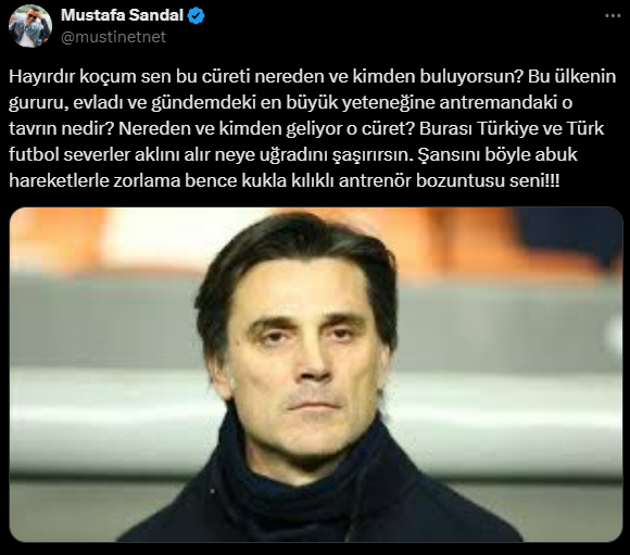 Arda Güler'e sahip çıkan Mustafa Sandal'dan Montella'ya olay sözler: Kukla kılıklı antrenör bozuntusu