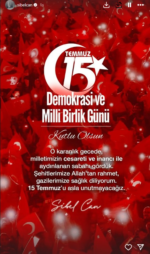 Ünlülerden, 15 Temmuz Demokrasi ve Milli Birlik Günü mesajları