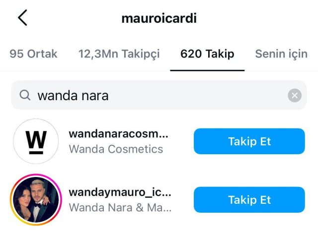 Mauro Icardi, Wanda Nara'yı takipten çıktı