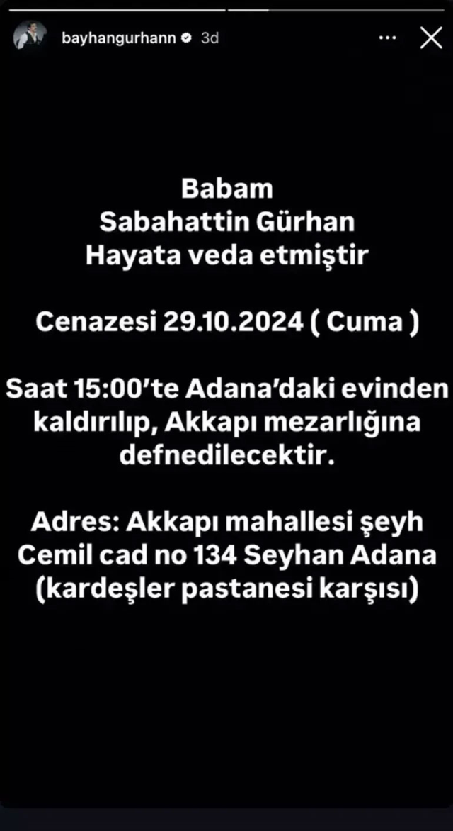 Ünlü şarkıcı Bayhan'ın acı günü! Babası hayatını kaybetti